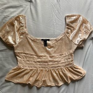 Forever 21 Creme Colored Velvet Top